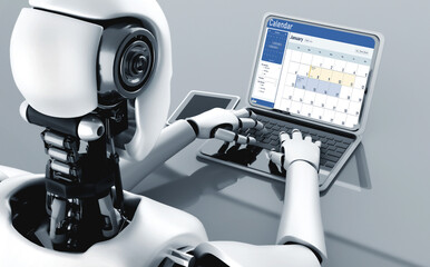 Calendar on computer software application for schedule planning for personal organizer and online business snugly 3D illustration