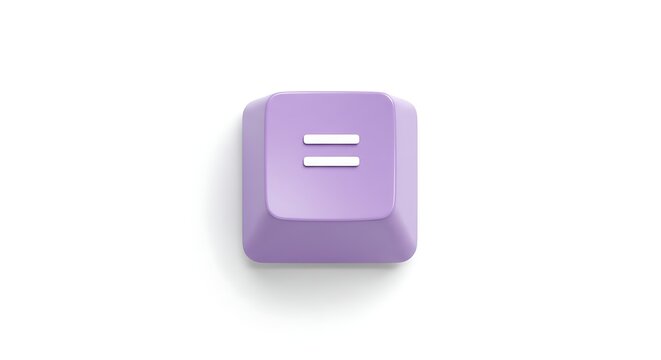 Purple equal sign keycap on white background