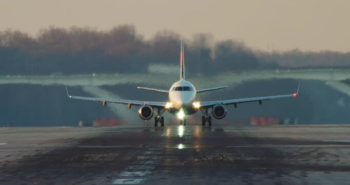 Passenger Jet Taking Off with Tilt Following Landing Gear