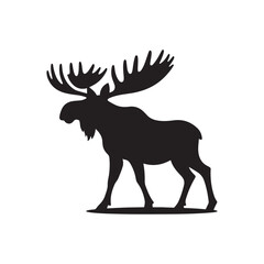 moose vector silhouette clip art logo design illustration