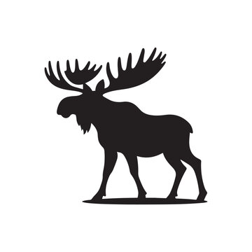 moose vector silhouette clip art logo design illustration