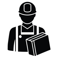 Factory worker element isolated maintenance logbook on white background