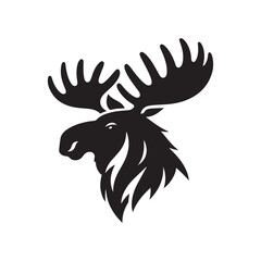 moose vector silhouette clip art logo design illustration