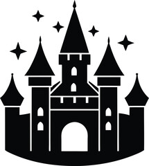 Obraz premium castle fairytale icon vector illustration