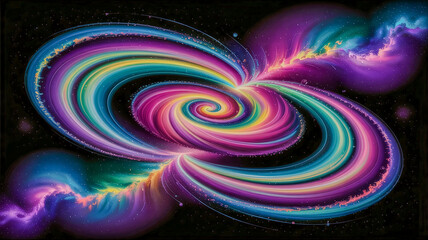 Swirling coloured energy plan 