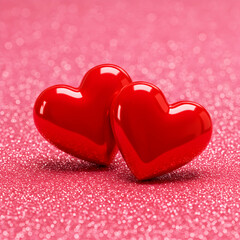 Obraz premium Romantic Red Hearts: Love Image