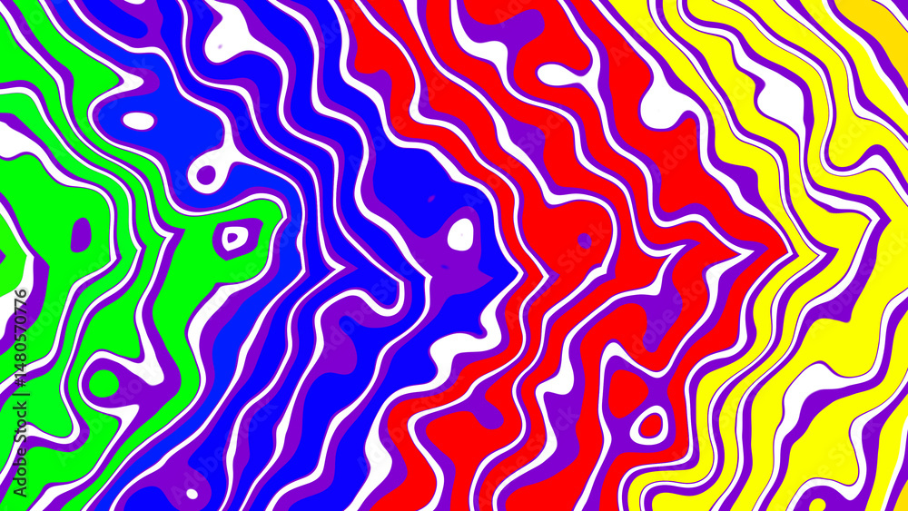 Poster abstract colorful swirling pattern with bright colors and wave shapes forming a dynamic and visually