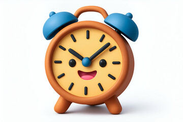Cute cartoon alarm clock for playful decoration.