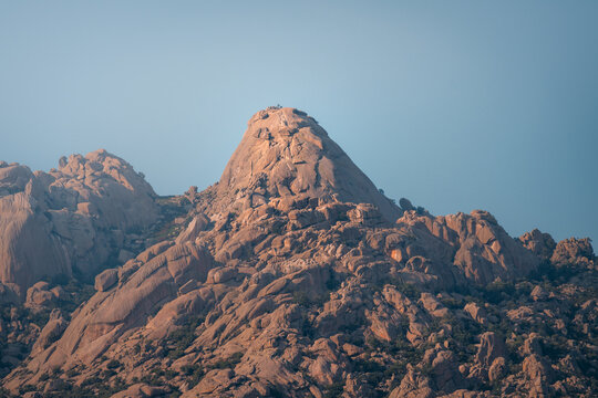 Majestic Granite Mountain Peak of Yelmo in the Pedriza, Madrid