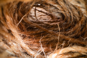 closeup of Jute twine skein