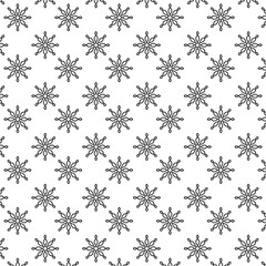 Seamless silhouette Floral Pattern | Featuring Black and White Stylized Decorative Motifs | Geometric Floral Pattern | Minimalist Black Line Flower Background