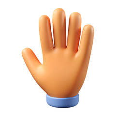 Cartoon 3D Render of an Open Hand Gesture