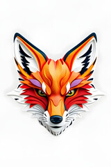Obraz premium Stylish Fox Illustration: Vibrant and Expressive Design