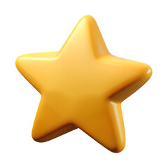 3D Render of a Shiny Golden Star on Black Background