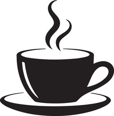 A cup of hot cafe coffee or caffeine drink flat vector icon for food apps and websites