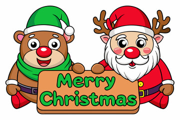 Santa Claus with reindeer