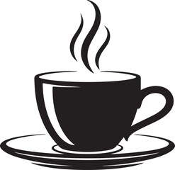 A cup of hot cafe coffee or caffeine drink flat vector icon for food apps and websites