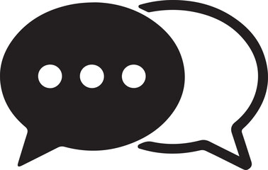 Fototapeta premium Chatting or messaging bubbles with dots flat icon apps and websites