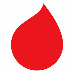 Simple red drop icon symbolizing blood or donation on a white background