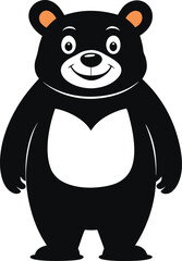 Cute cartoon bear with a friendly smile