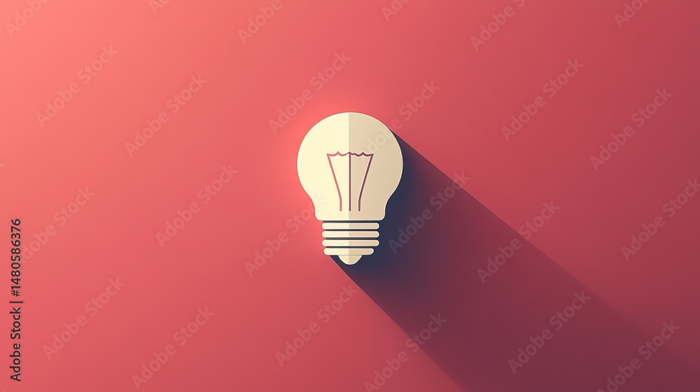 Fototapete flat-style icon of a lightbulb representing ideas cente