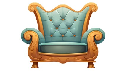 Fototapeta premium Vintage Cartoon Armchair Vector Illustration in Isometric Style for Interior Design Projects