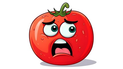 Obraz premium Creative Squashed Tomato Cartoon Vector Illustration for Food Blog and Recipe Websites