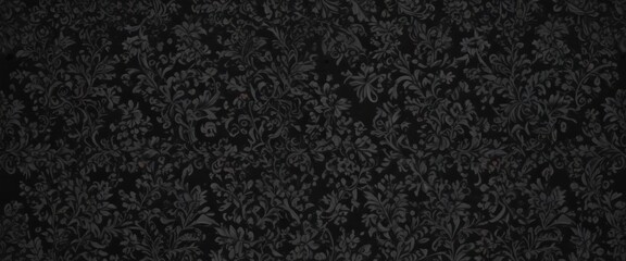 Fototapeta premium Intricate black damask, seamless floral vines , victorian, floral, motif