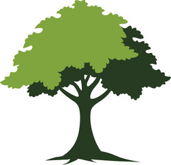 Stylized Green Tree Silhouette for Nature and Environmental Concepts