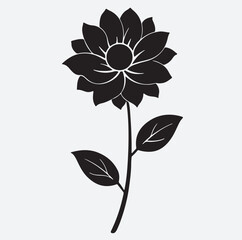 a flower silhouette vector art illustration, vector illustration of a flower