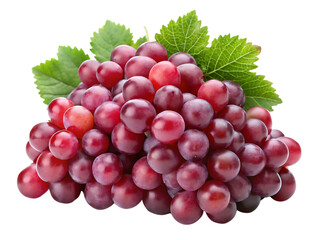 Fototapeta premium cluster of red fresh grapes isolated on white background, PNG