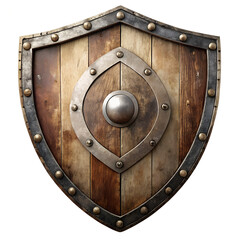 Naklejka premium Medieval shield isolated on transparent background 
