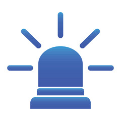 Obraz premium Police siren icon sign symbol in flat style. Blue flasher siren Business concept for web, marketing, banner, mobile app and graphic elements. Blue Police alarm or ambulance, alert vector illustration.