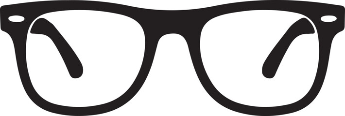 Vector illustration of hipster nerd style black glasses silhouette isolated on white background