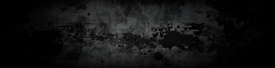 Obraz premium Abstract dark grunge textured background featuring splatter and smudge effect on a grungy and moody black surface