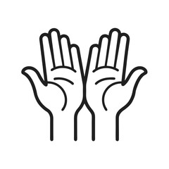 Silhouette of Human Hand Black Vector Icon for UI, Logo, or Concept Art
