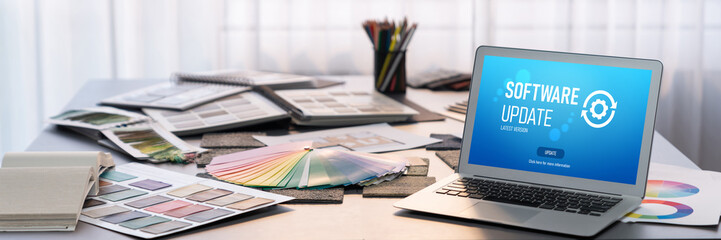 Software update on computer for brisk version of device software upgrade