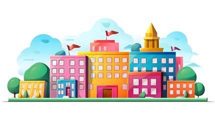 Naklejka premium Vibrant colorful cardboards for school education design projects