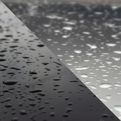 A square image diagonally divided by a straight line separating black and invert  patterns with...