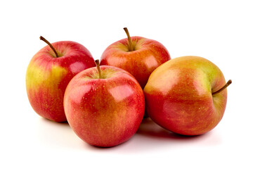 Fresh red-yellow apples, isolated on white background