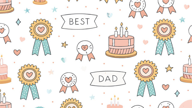 Seamless vector pattern featuring a repeating design of father figures, ideal for various applications.
