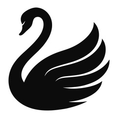 Black and white swan vector illustration © DesignerRN