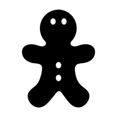 Gingerbread Man Silhouette with Two Eyes and Two Buttons Design