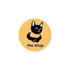vector illustration of a cat pictorial logo