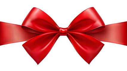 Fototapeta premium Red Bow PNG, Isolated on Transparent or White Background for Decorations