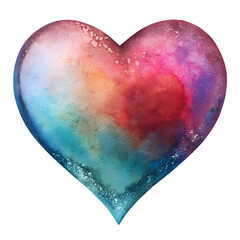 watercolor heart on grunge background