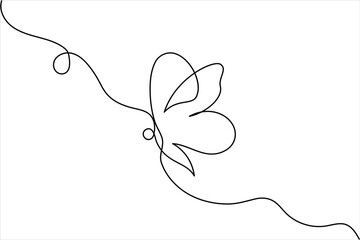 Butterfly continuous one line drawing minimalist unique vector illustration 

