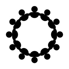 Abstract depiction of a circle of people holding hands in solidarity