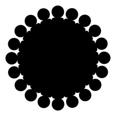 Abstract circular design of multiple smaller circles creating a larger sphere