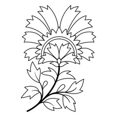 Doodle ornament. Abstract floral vector illustration. Traditional floral motif